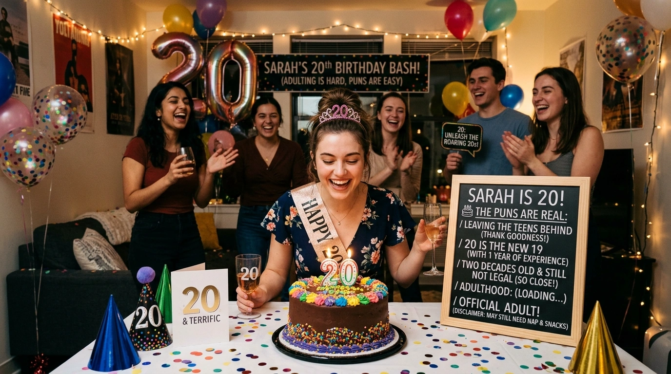 Funny 20th birthday puns