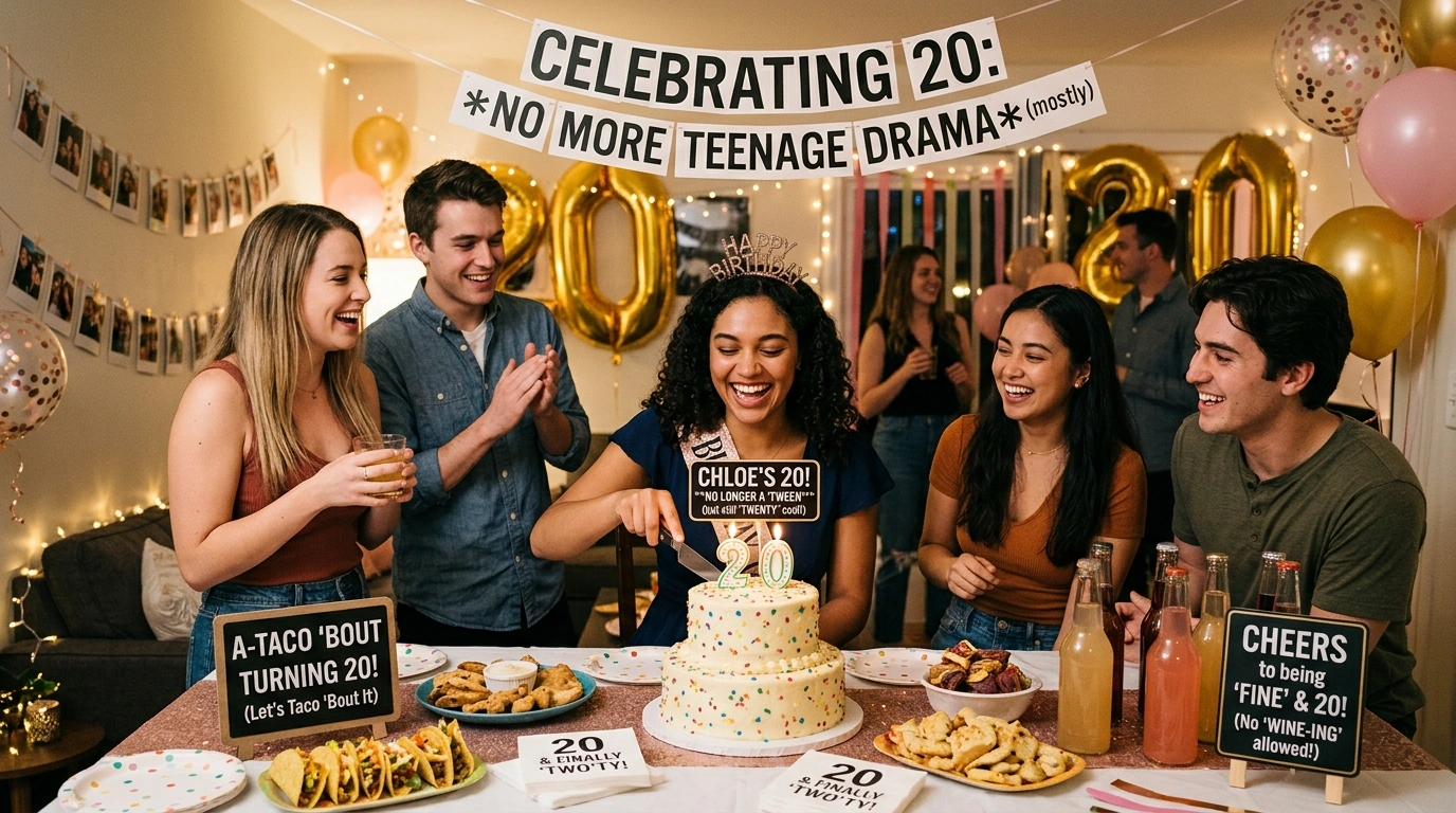 Short 20th birthday captions for Yourself